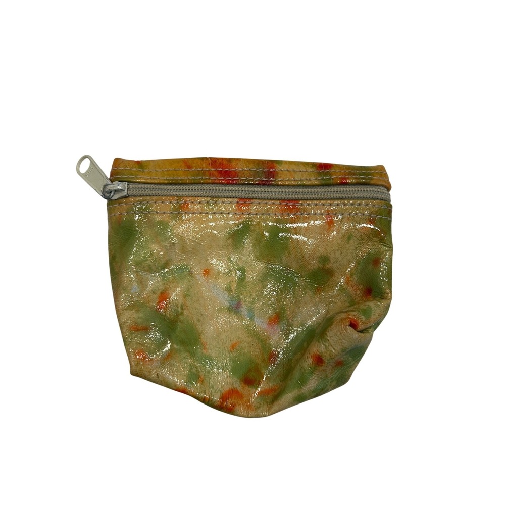 Vintage‎ Carlos Falchi Multicolor *Hand Painted* Leather Coin Pouch- Small